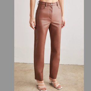 Aritzia Melina Super High-Waisted Vegan Leather pants - Patina Brown Size 2